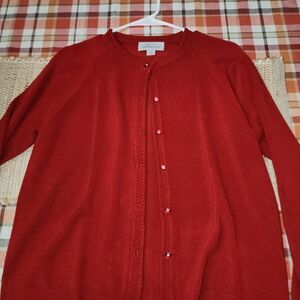 Classic Red Women's Cardigan